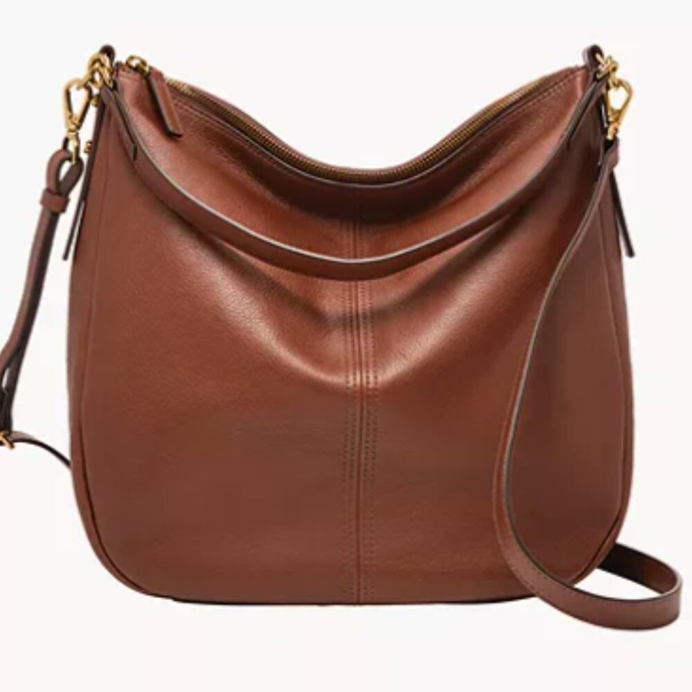 Fossil Jolie Leather Hobo Bag Brown